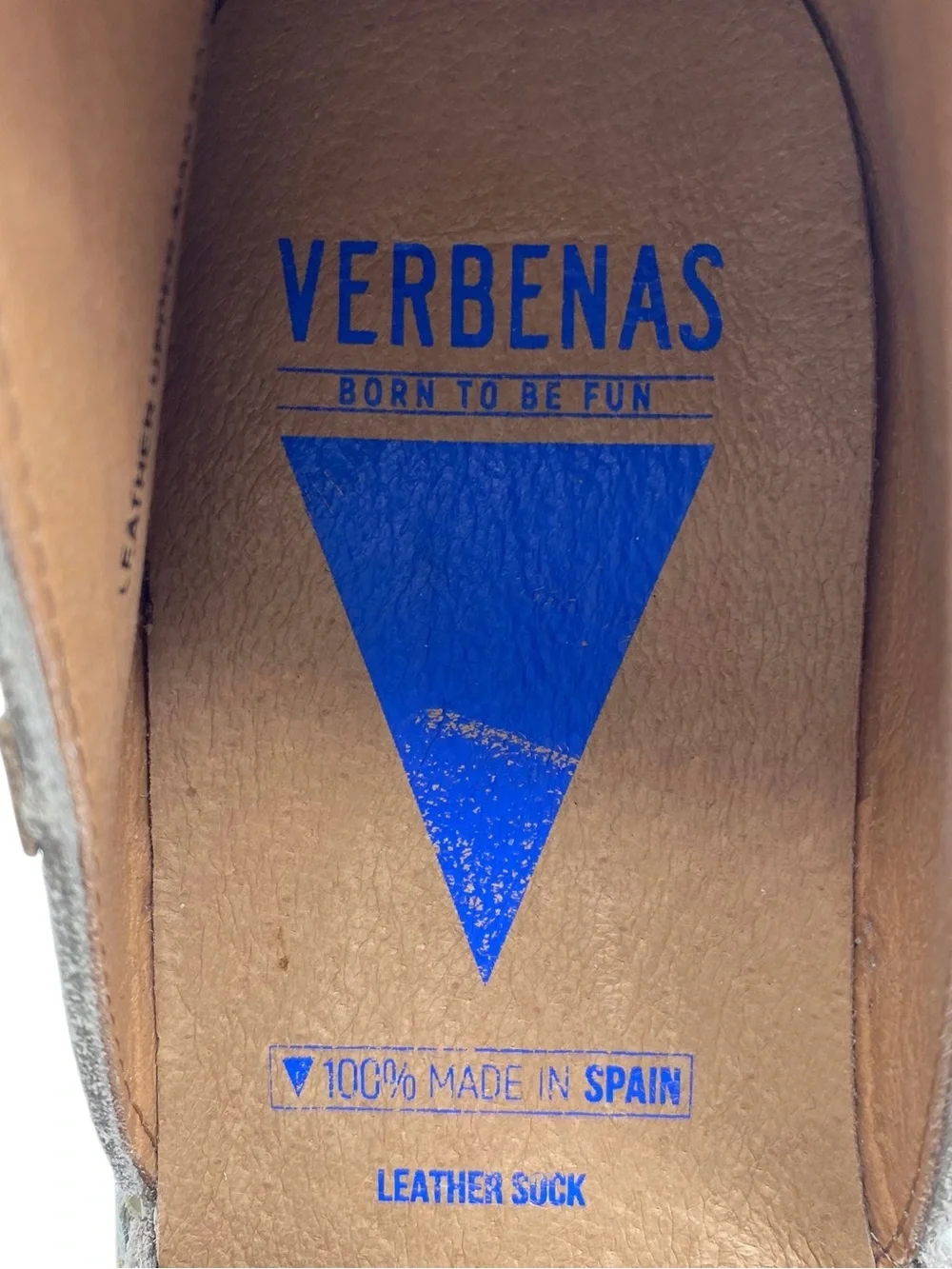 Verbenas Womens Shoes Espadrille Slip On Sz 7.5 Stone Tan Suede Leather D'Orsay